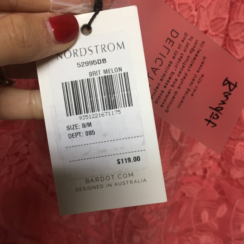 Bardot | Noni Halter Dress Bright Melon Size 8/M - Picture 8 of 8